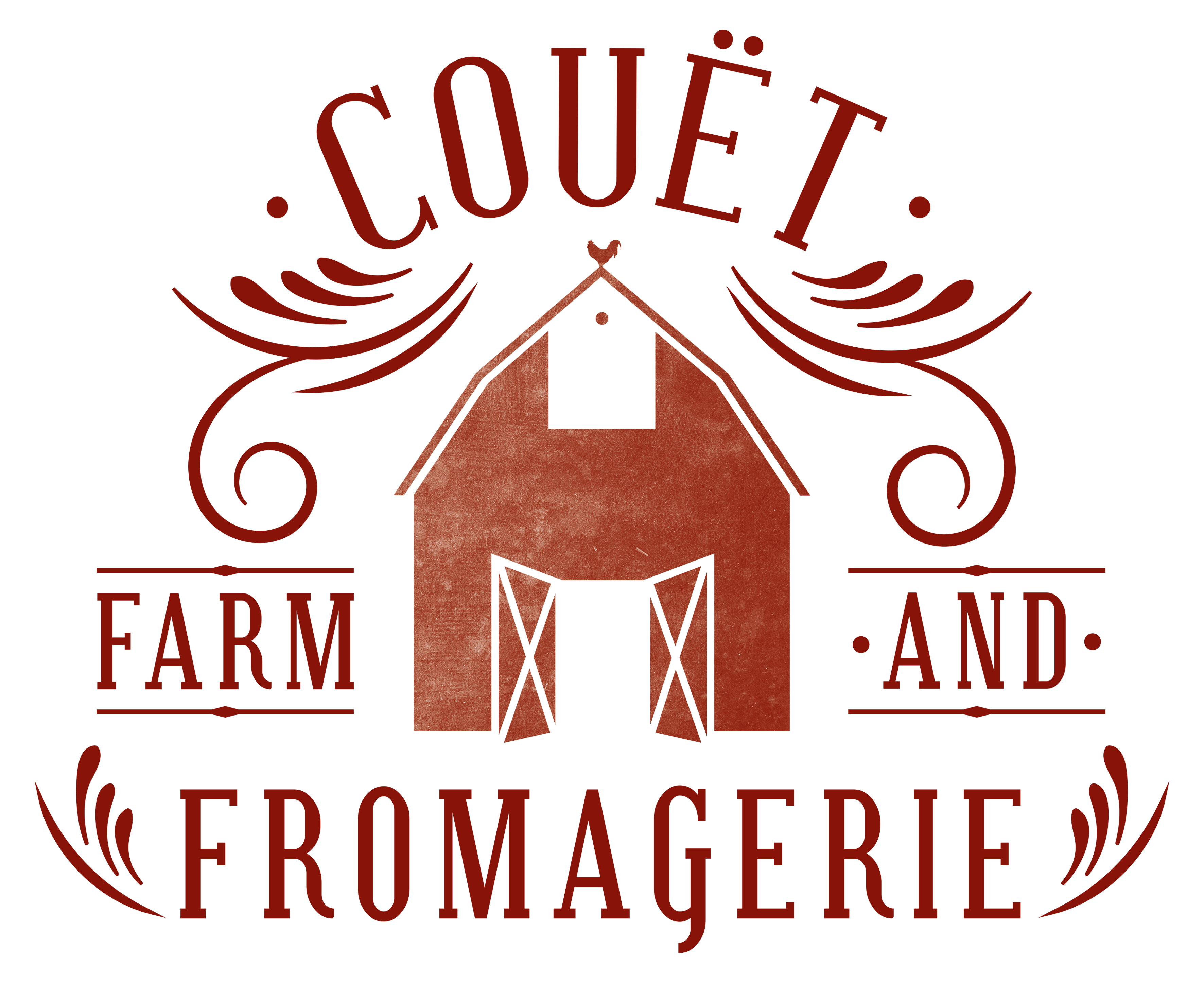 Couet Farm and Fromagerie red barn logo